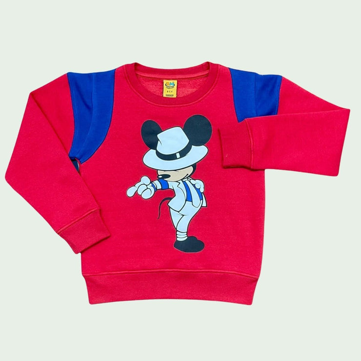 BOYS CUT & SEW FLEECE SWEATSHIRT - RED