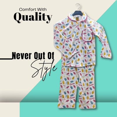 TODDLER GIRLS - SOFT COTTON JERSEY DIGITAL PRINTED KIDS NIGHT SUIT