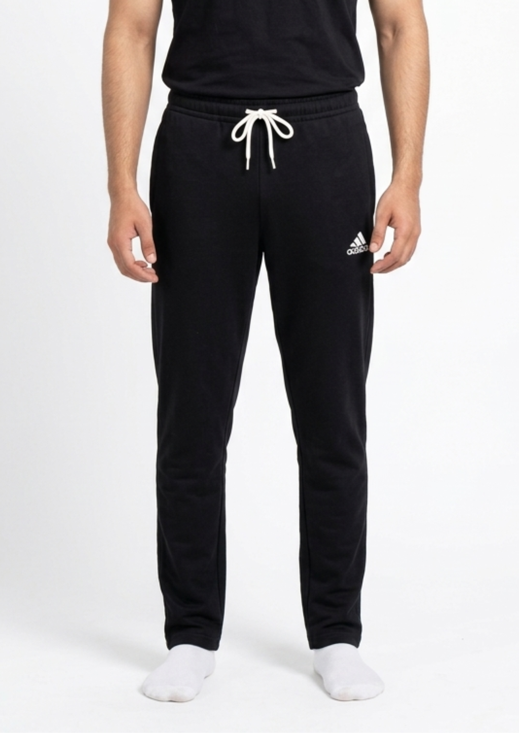 Men’s Black Terry Activewear Trousers – Adidas Logo, 240-260 GSM