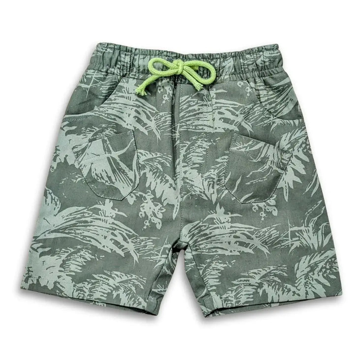 Boys/Girls all over printed Olive Green Short