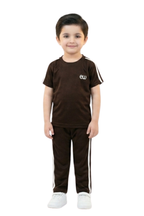 Boys' EW Branded Brown T-Shirt & Track Pants 2-Piece Set