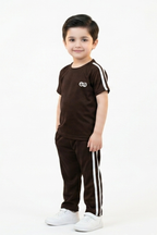 Boys' EW Branded Brown T-Shirt & Track Pants 2-Piece Set