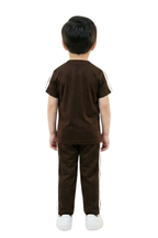 Boys' EW Branded Brown T-Shirt & Track Pants 2-Piece Set