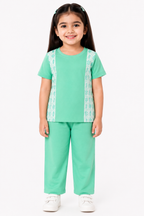 Girls Mint Green Co-Ord Set – Soft Cotton Summer Outfit
