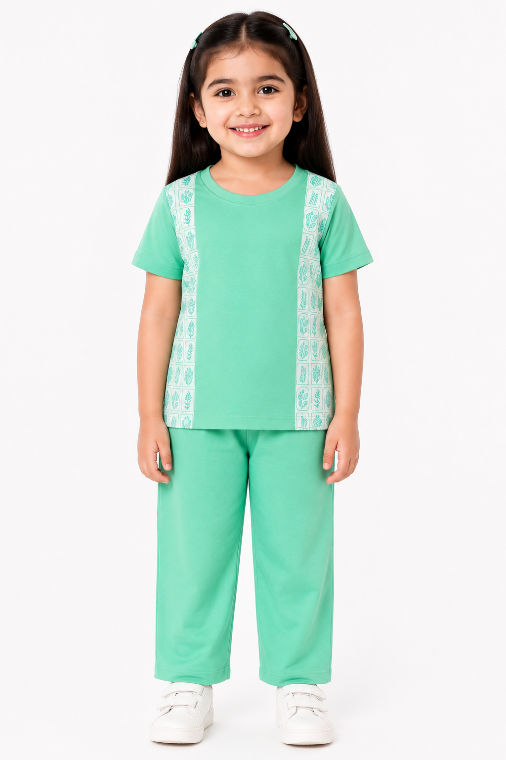 Girls Mint Green Co-Ord Set – Soft Cotton Summer Outfit