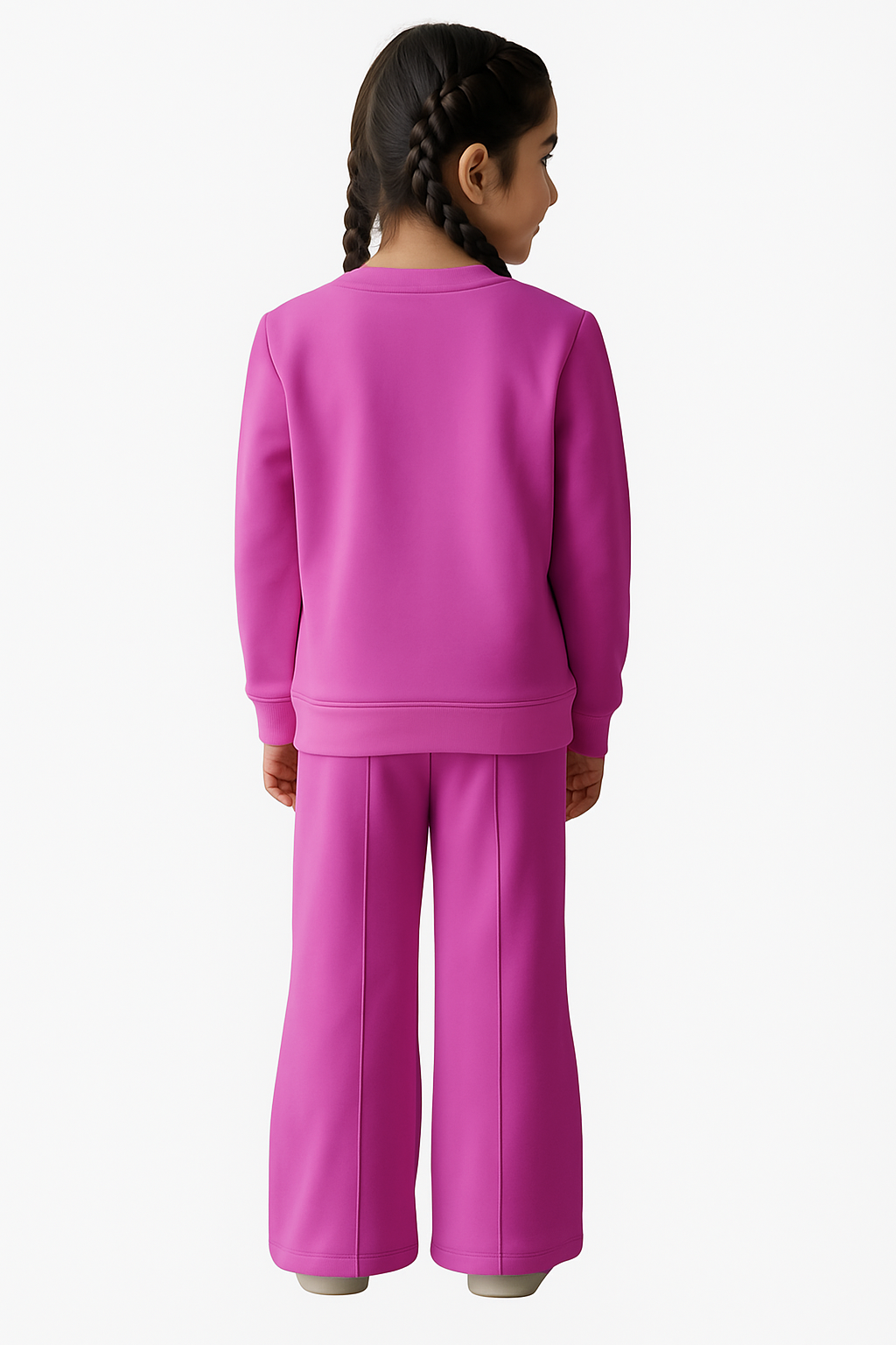 BABY GIRLS RUFFLE TRIM TOP & FLARE LEG TROUSER - PINK