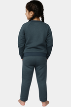 Indigo Floral Stripe Tracksuit | Kids' Cozy Play & Lounge Set