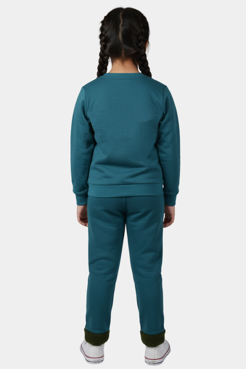 Cozy Teal & Olive Knit Tracksuit | Kids' Everyday Comfort Set