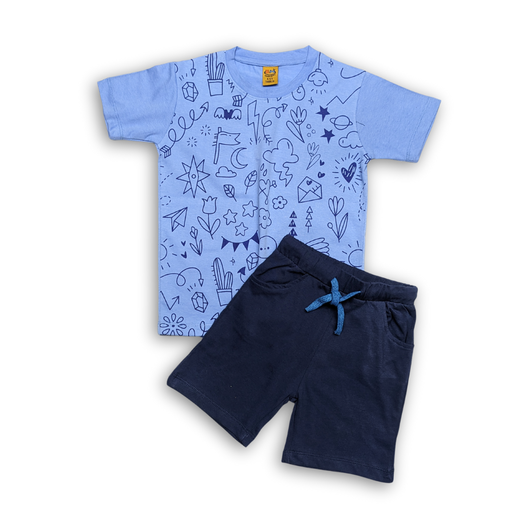 Boys' Doodle Print T-Shirt & Shorts Set