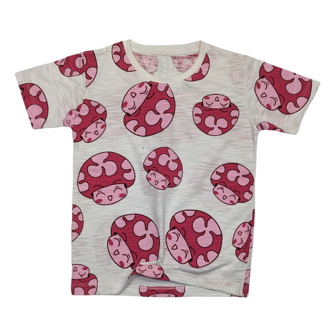 Playful Pink Frog Print T-Shirt for Toddlers – Soft Cotton Comfort