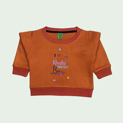 INFANT BOYS & GIRLS FLEECE PRINTED SWEATSHIRT - ORANGE