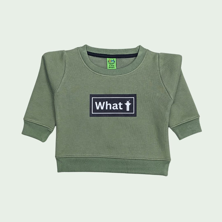 INFANT BOYS FLEECE PRINTED SWEATSHIRT - OLIVE