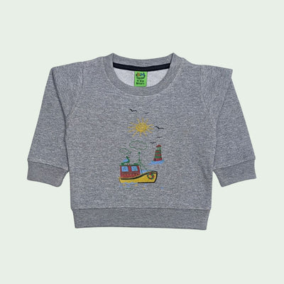 INFANT BOYS FLEECE PRINTED SWEATSHIRT - H-GRAY