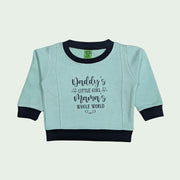 INFANT GIRLS FLEECE PRINTED SWEATSHIRT - SKYBLUE