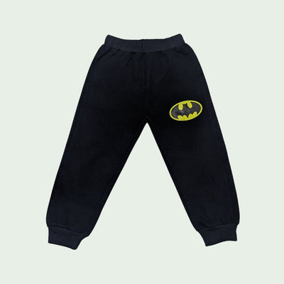 BOYS BATMAN LOGO PRINTED TROUSER - BLACK