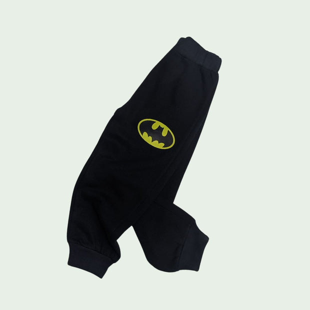 BOYS BATMAN LOGO PRINTED TROUSER - BLACK