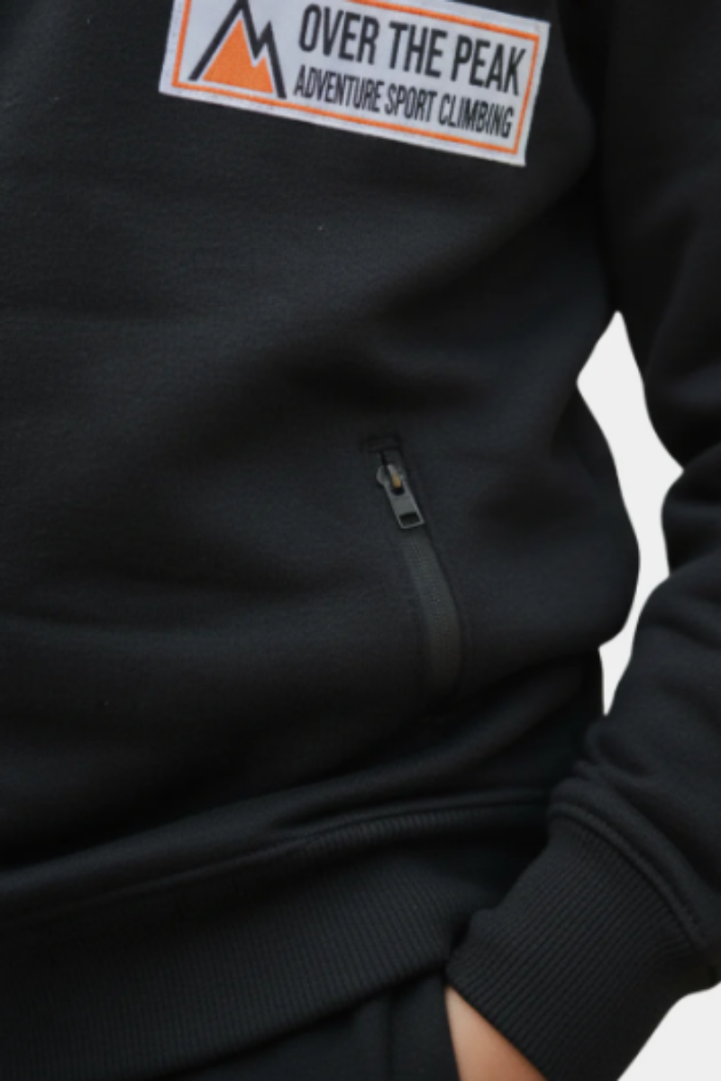 Ignite Their Style: "On The Edge" Kids' Dynamic Black Sweatshirt