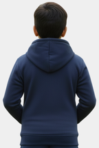 Kids' Neon Lined Full-Zip Hoodie - Navy & Lime Green