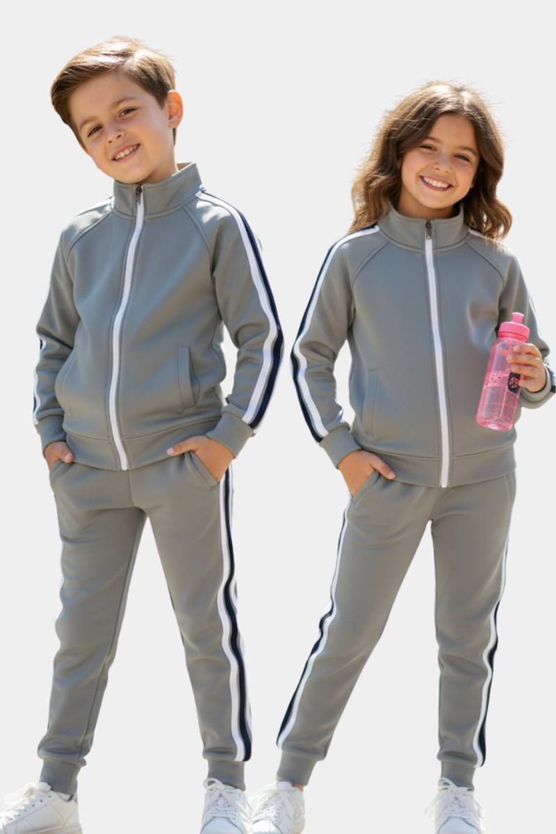 Sporty Style Kids' Zip-Up Jacket & Pants Set