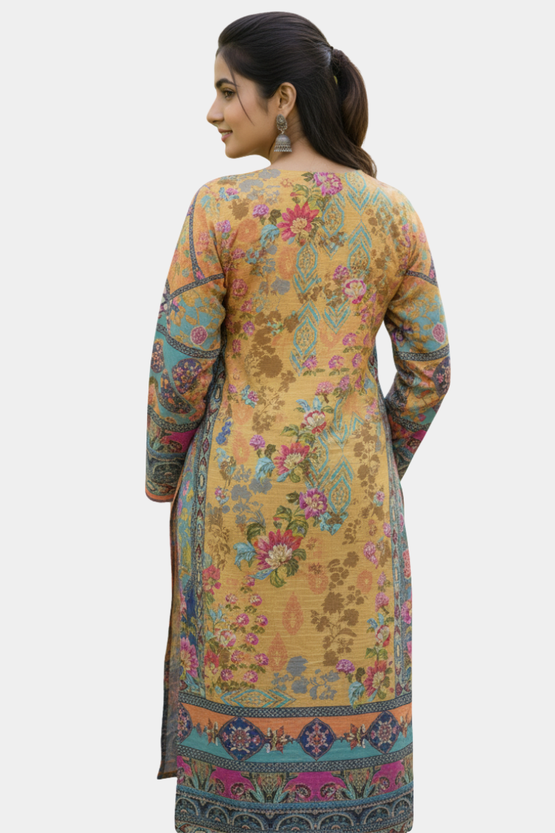 Sunshine Bloom: Multi-Print Khaddar Suit