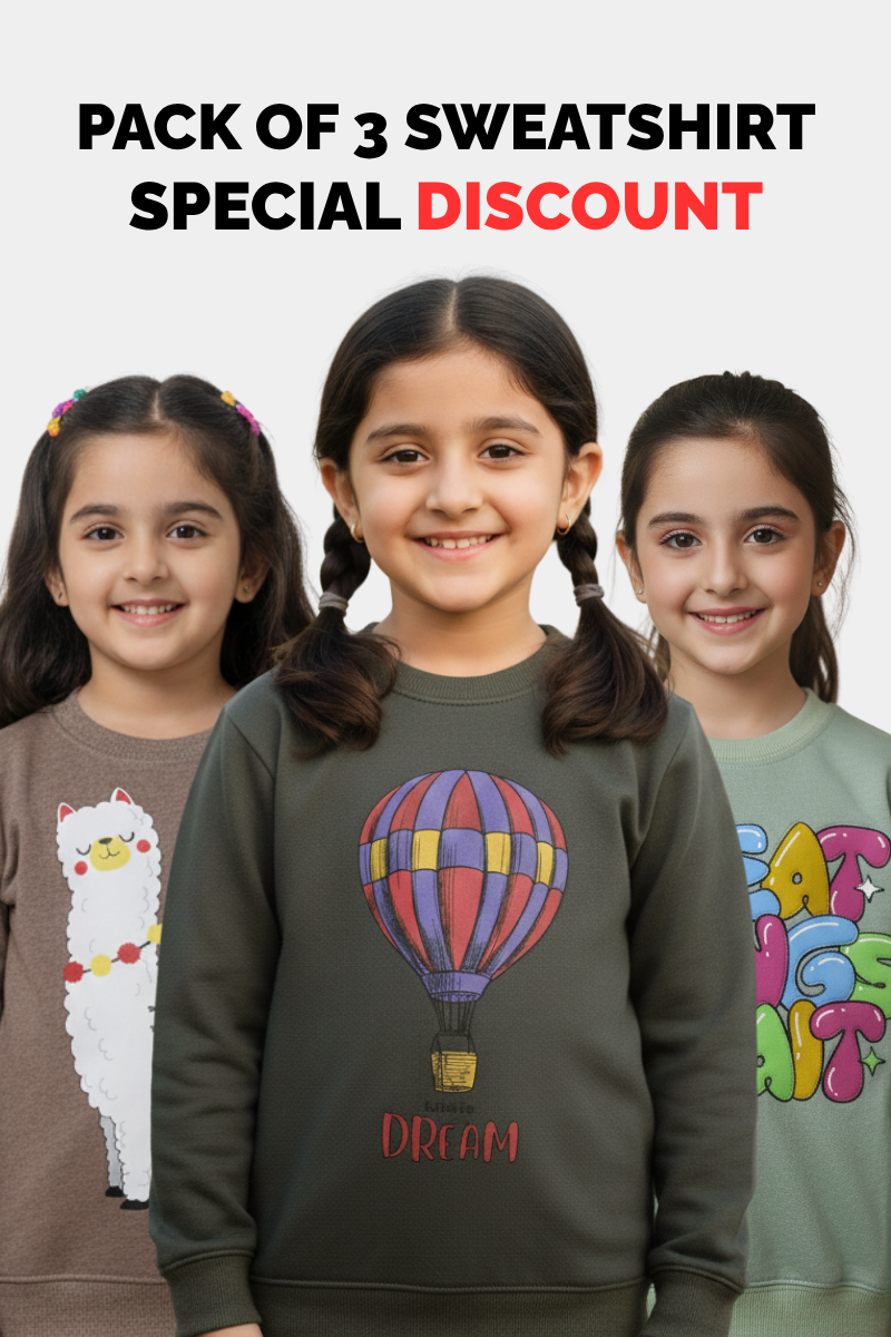 Pack of 3 Kids' Terry Sweatshirts - Special Discount Bundle