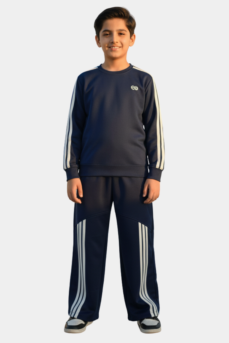 Cozy Navy Kids' Athletic Sweatshirt & Joggers Set