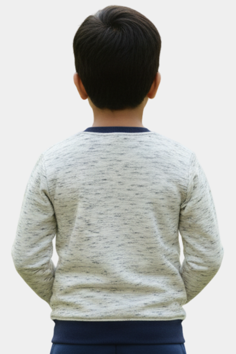 Marled Fleece Sweatshirt with Pockets - Kids' Casual Crewneck