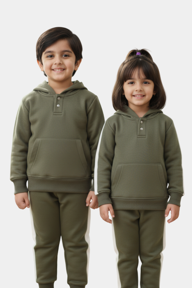 Cozy Kids' Fleece Hoodie & Jogger Set - 2PC Comfort!