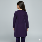 HAND MADE VALVET BABY GIRLS DRESS - DARK BLUE