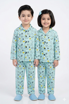 Unisex - ALL OVER HEART PRINTED NIGHTWEAR SUIT