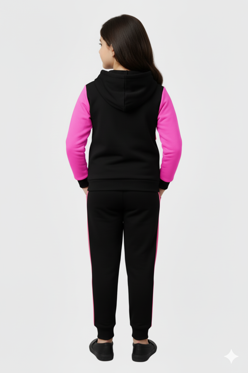 Queen" Color-Block Hoodie & Track Pants Set