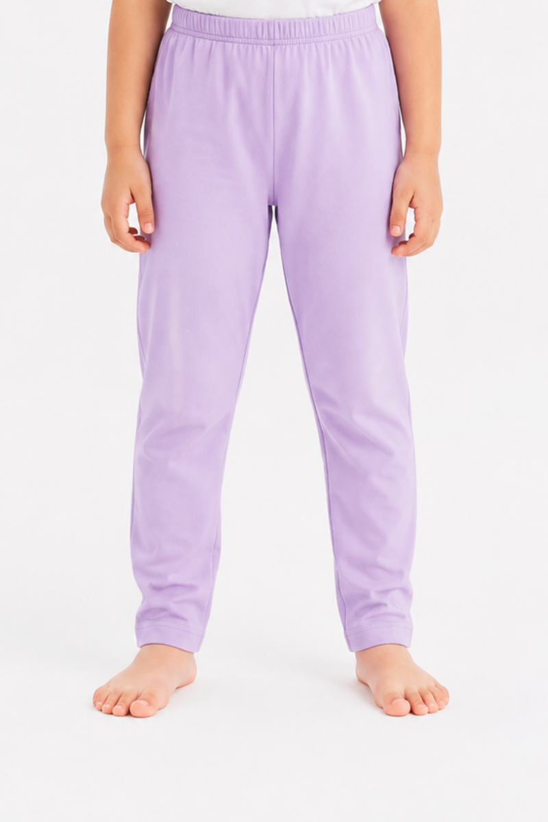 Baby Girls Lilac Cotton Jersey Pajama | Soft & Comfortable Elastic Waist Pants