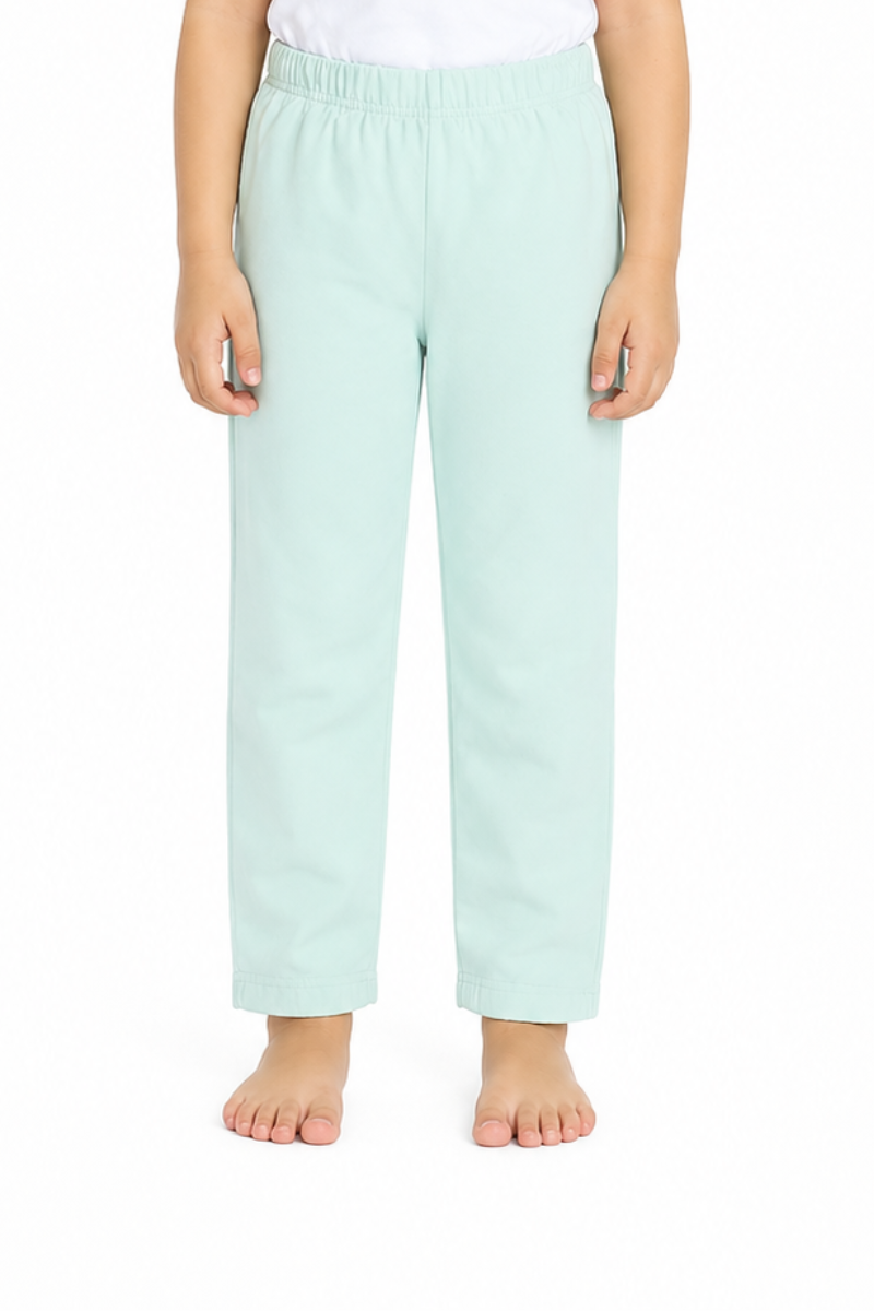 Girls Mint Green Cotton Jersey Jogger Pants | Soft & Comfortable Kids Joggers