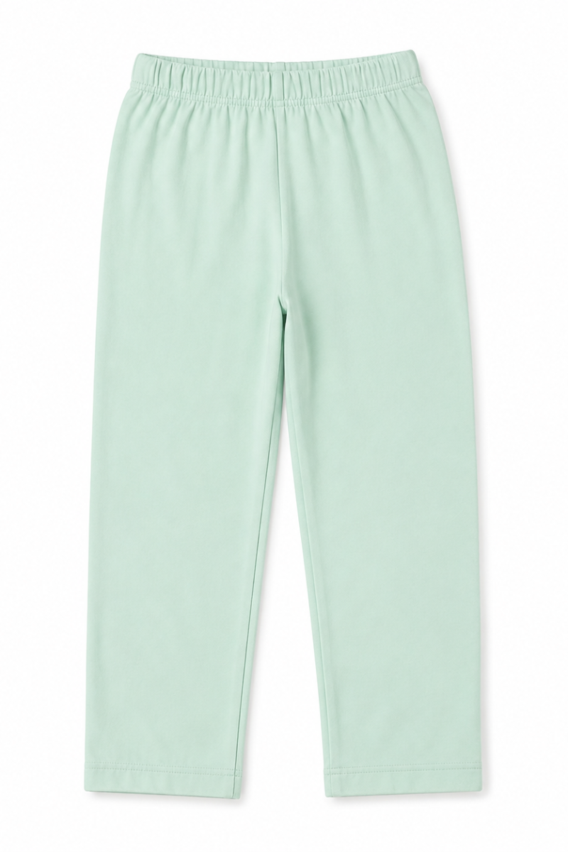 Girls Mint Green Cotton Jersey Jogger Pants | Soft & Comfortable Kids Joggers