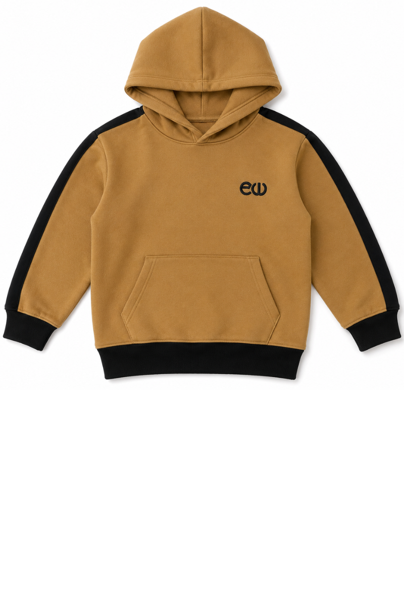Kids Brown & Black Fleece Tracksuit Set | Stylish & Comfortable Winter Wear