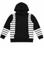 Kids Black & White Striped Fleece Tracksuit Set | Stylish & Comfortable Winter Wear