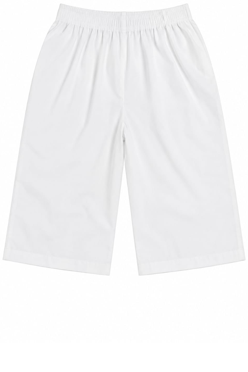 Boys White Cotton Jersey Shorts | Soft Elastic Waist Casual Summer Shorts for Kids