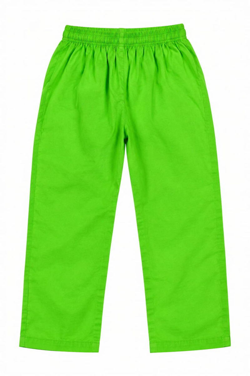Girls Lime Green Cotton Jersey Pajama | Soft Elastic Waist Kids Pajama