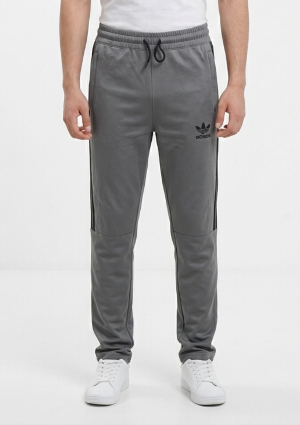 Men’s Grey Terry Activewear Trousers – Adidas Logo, 240-260 GSM
