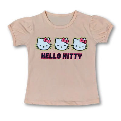 Hello Kitty Printed on Light Pink Tee for Girls