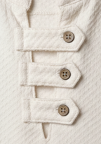 Boys' Premium White Textured Henley Shirt – Casual Short Sleeve Summer Top