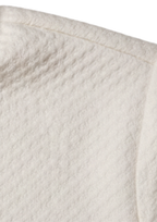 Boys' Premium White Textured Henley Shirt – Casual Short Sleeve Summer Top