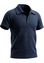 Boys Navy Textured Polo & Shorts Set – Smart Casual Summer Outfit