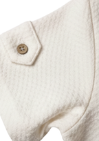 Boys' Premium White Textured Henley Shirt – Casual Short Sleeve Summer Top