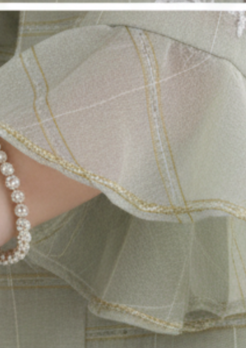 Girls’ Festive Sage Green Shalwar Kameez Set with Bell Sleeves