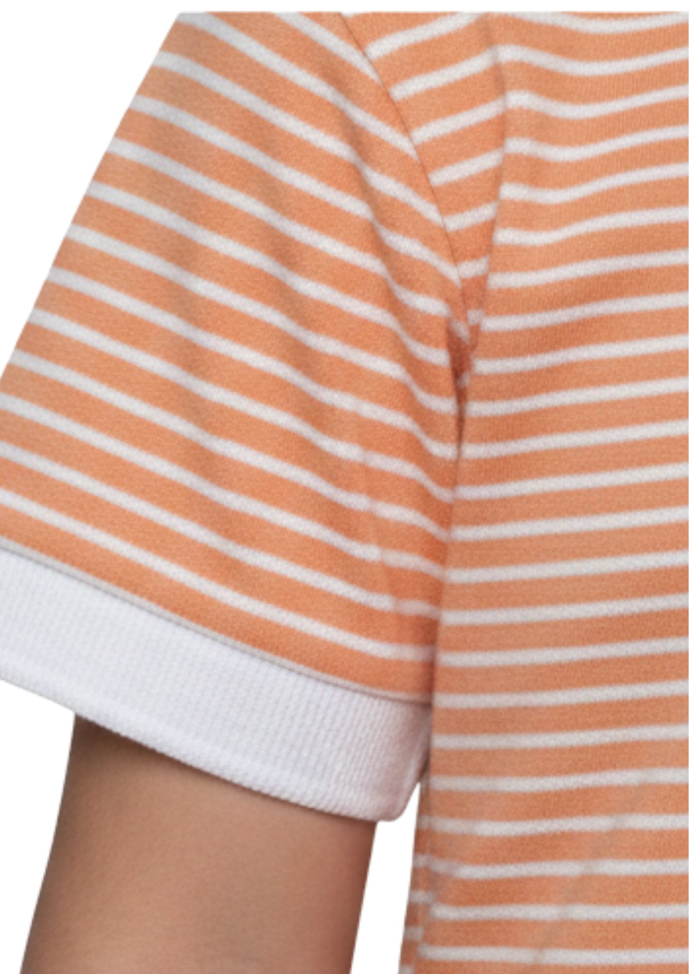 Boys' Classic Peach & White Striped Polo Shirt - Premium Cotton Blend