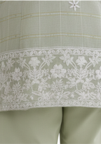 Girls’ Festive Sage Green Shalwar Kameez Set with Bell Sleeves