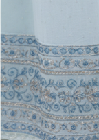 Girls' Mint Blue 3-Piece Embroidered Sharara Set - Kameez, Dupatta & Flared Pants