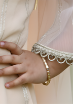 Elegant Peach 3-Piece Festive Salwar Kameez Set for Girls – Net Dupatta & Embroidered Gharara Pants