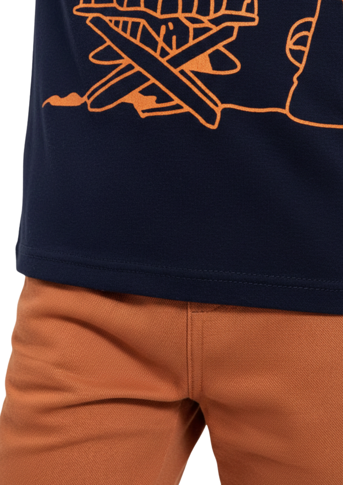 Boys’ “Director” Navy T-Shirt & Rust Orange Shorts Set | Trendy Summer Outfit